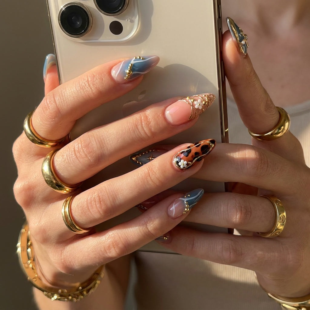 Blue Leopard Print