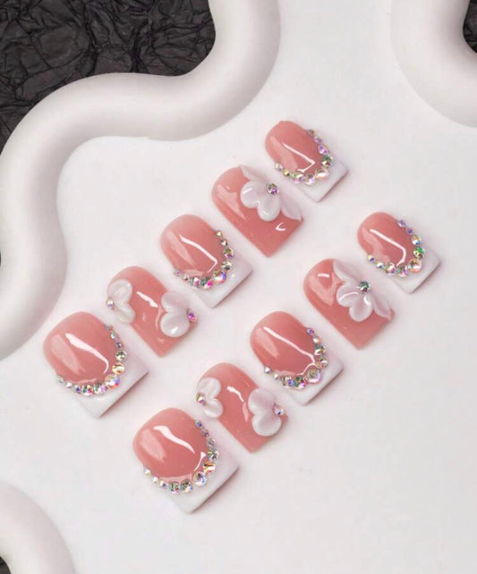 White Squared French Tips